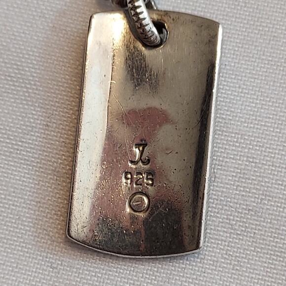 JUDITH JACK 925 Sterling Silver Ball Chain Marcasite Crystal Dog Tag Necklace - Picture 6 of 6